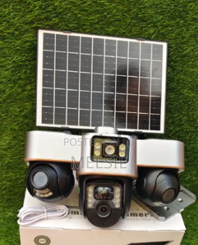 Outdoor Security V380 4g 3-Lens PTZ Camera Solar Camera