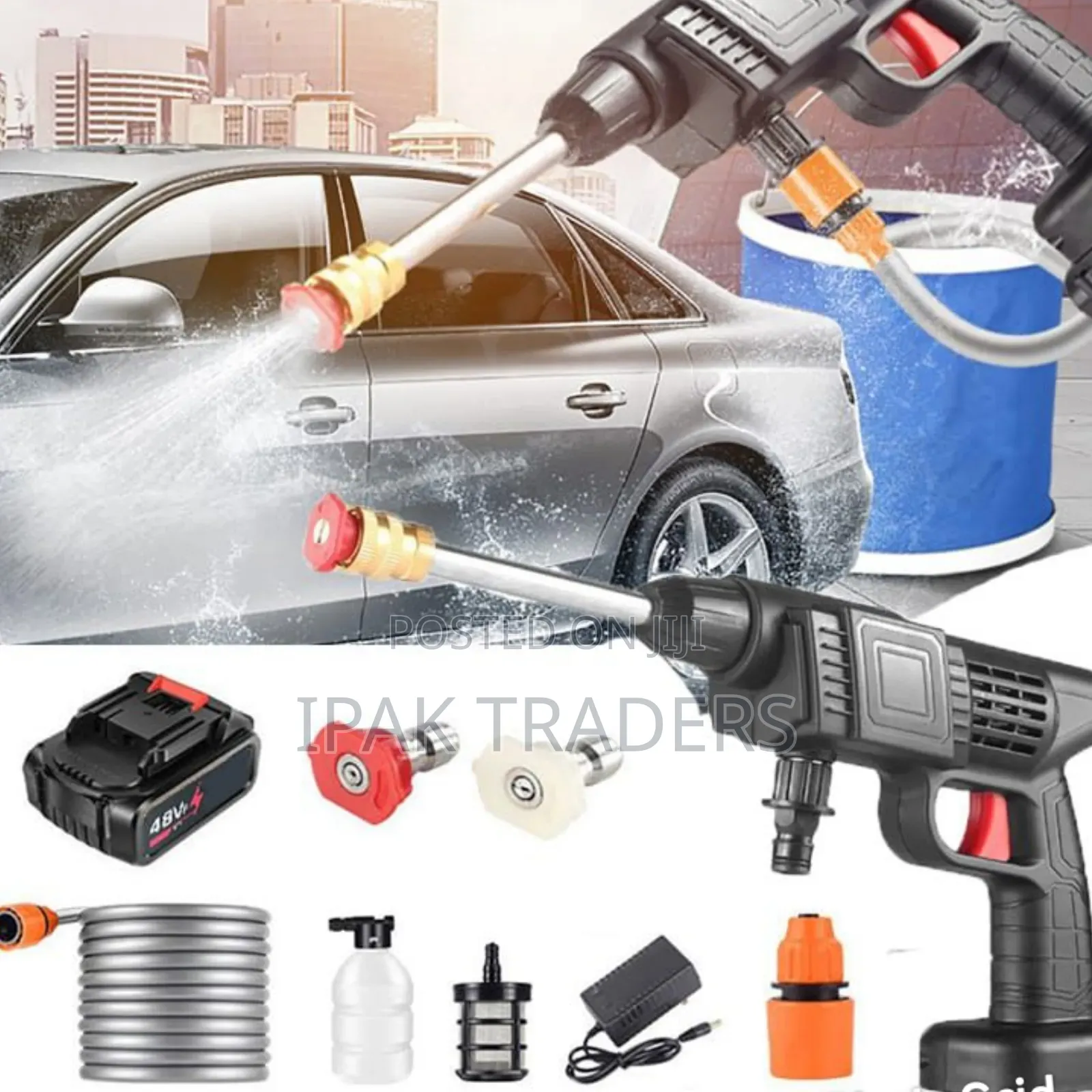 *Wireless Car Wash Spray Gun Machine With Portable 2 Batteries