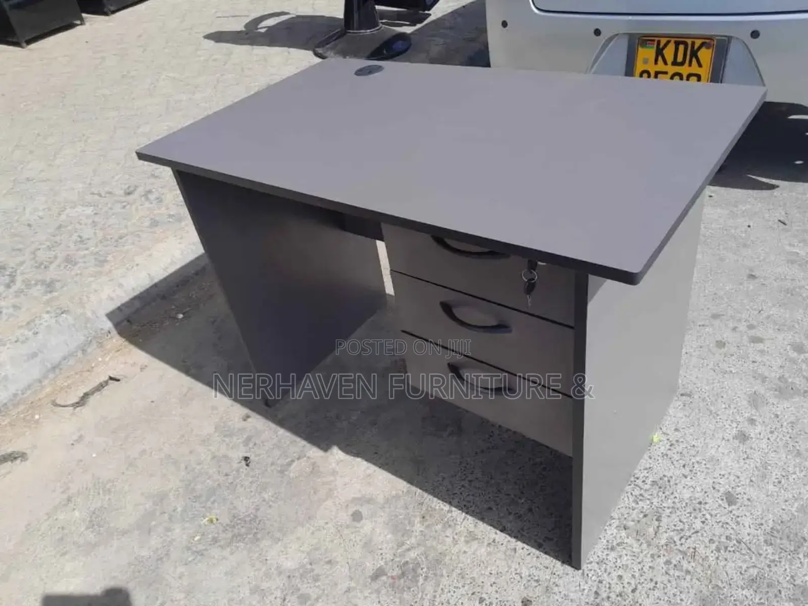 Dark Gray Office Study Table