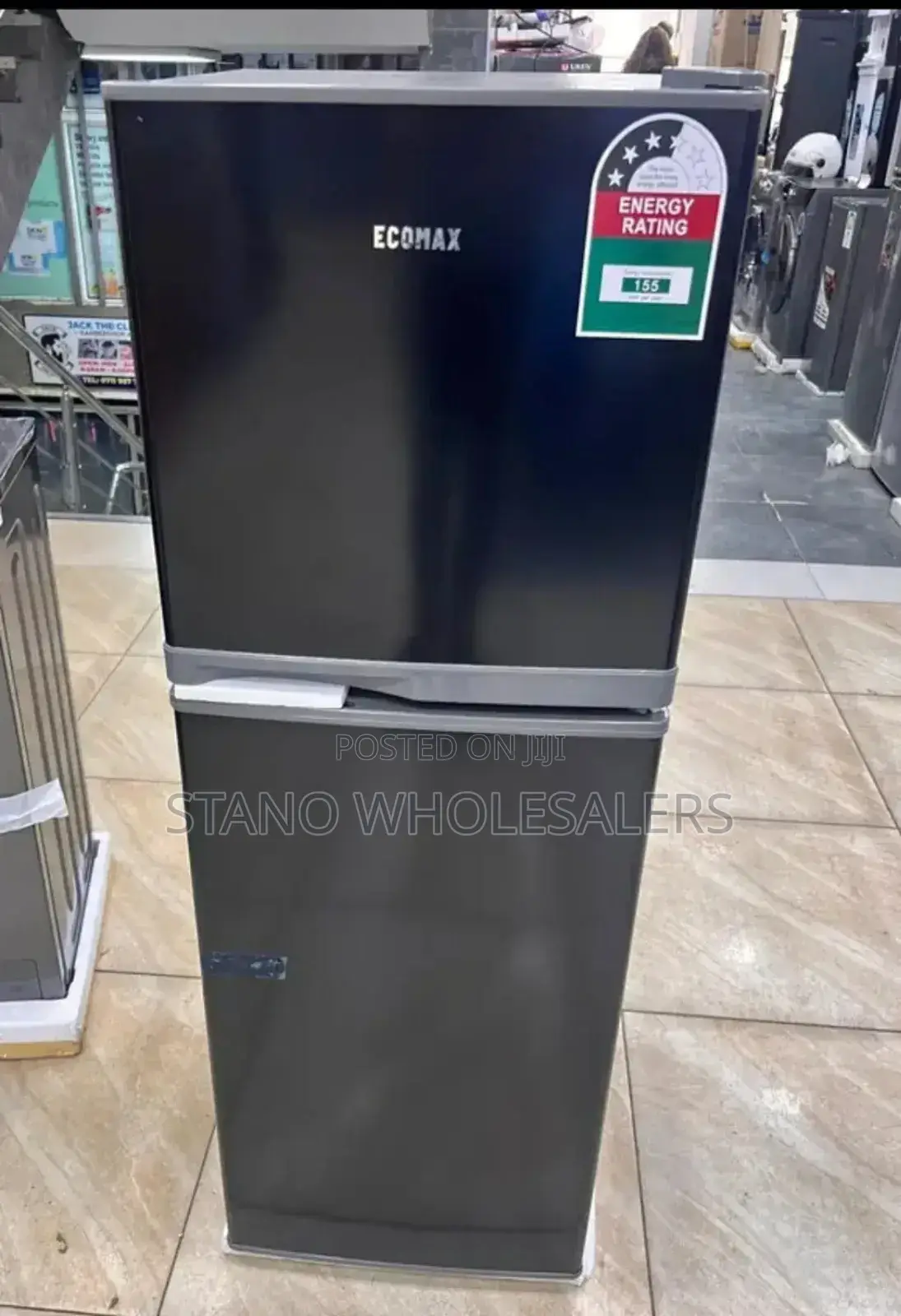 Black Ecomax 138ltrs Double Door Refrigerator