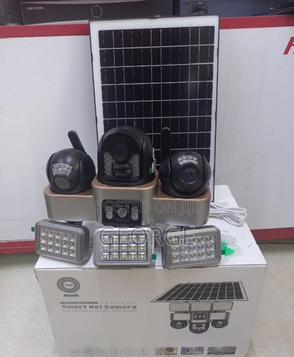 Ptz Triple Lens Floodlight Security Cam V380 4g Solar