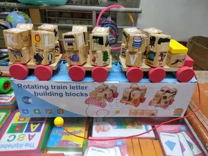 Rotating Train Letter Building Blocks