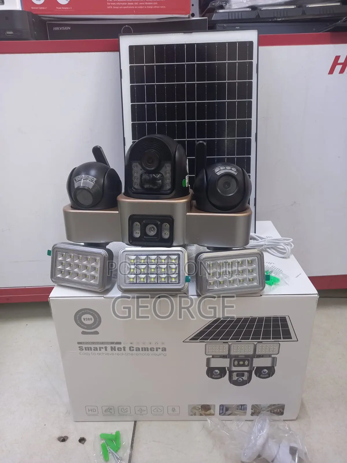 4g Triple Lens With Floodlight Solar Powered Ptz Camera
