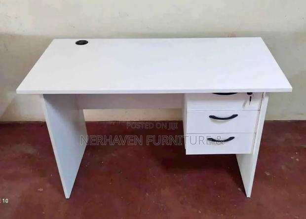 Plain White Office Desk 1.2m Table - main view