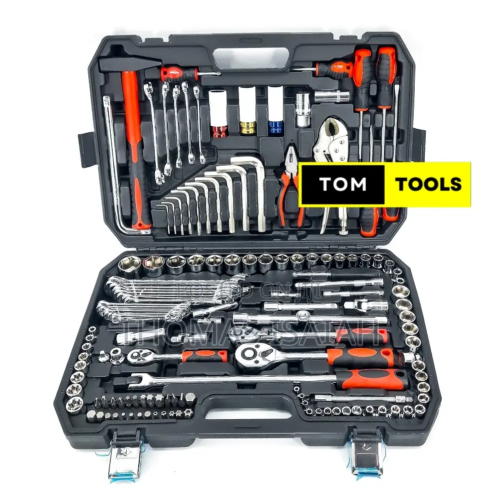 142+2pcs Chrome Vanadium 1⁄2 Inch and 1⁄4 Inch Ratchet Set Tool Kit