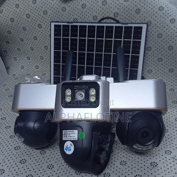 Tripple Lenses Outdoor Solar Camera 4g Sim Card