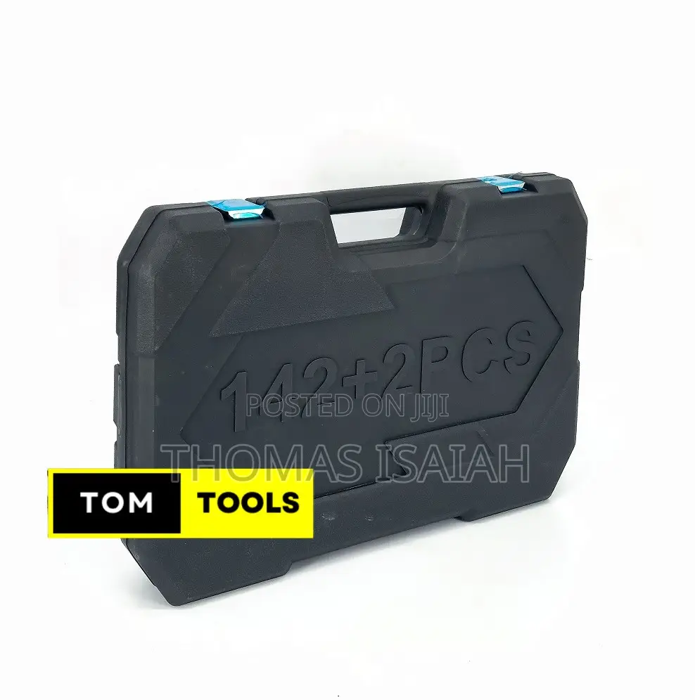 142+2pcs Chrome Vanadium 1⁄2 Inch and 1⁄4 Inch Ratchet Set Tool Kit