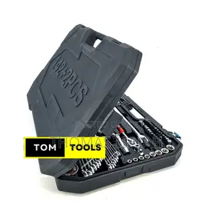 142+2pcs Chrome Vanadium 1⁄2 Inch and 1⁄4 Inch Ratchet Set Tool Kit