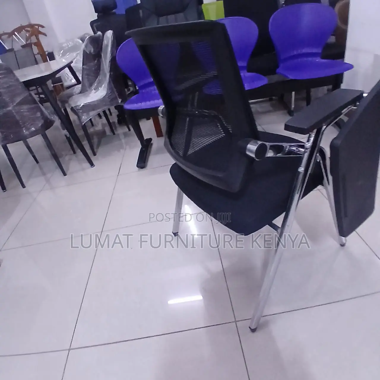 Foldable Office Training Seat With Writing Pad