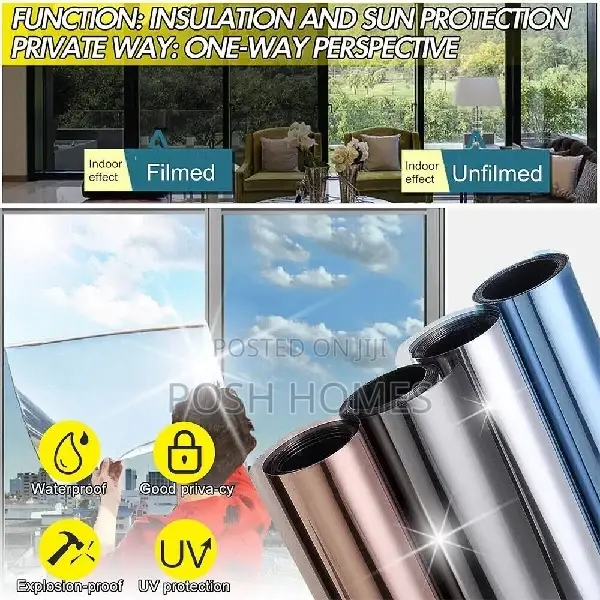 Peal and Stick Privacy Reflective Window Films