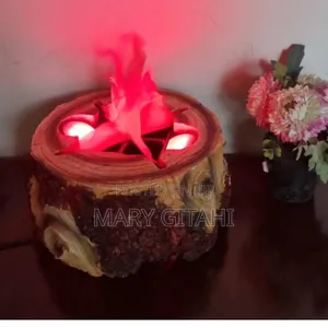Electric Wooden Tree Stump Fireplace Decor Display