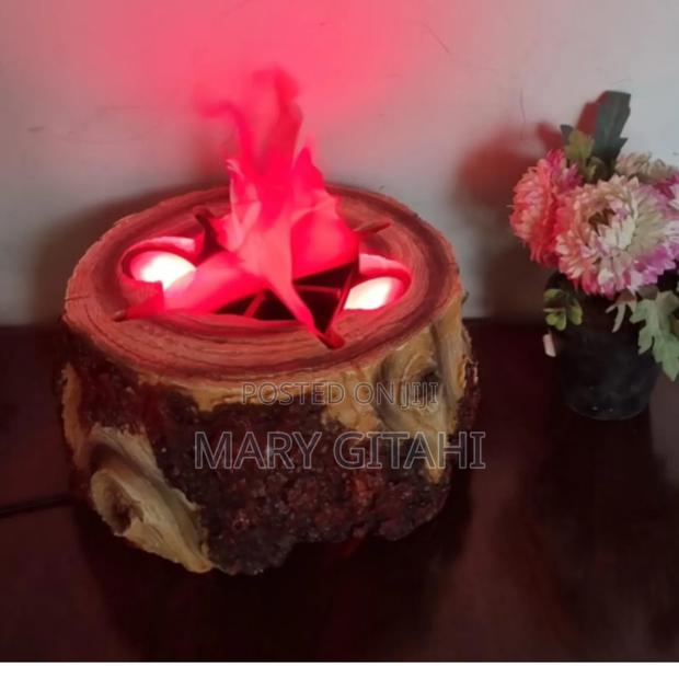 Electric Wooden Tree Stump Fireplace Decor Display