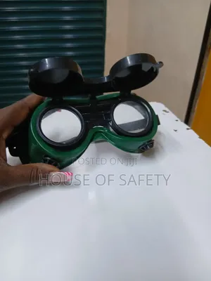 Green And Black Flame Welding Goggles