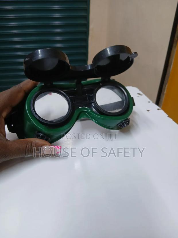 Green And Black Flame Welding Goggles