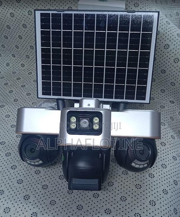 Solar-Powered Triple-Lens PTZ Camera With Multi-Angle Rotation,4g
