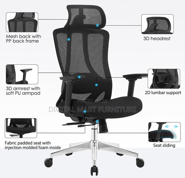 Office Chair: Black High Control Chair - thumbnail 8