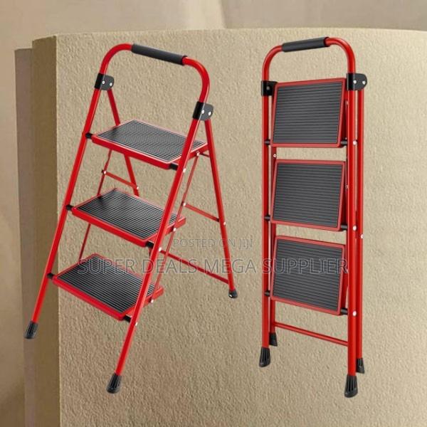 Foldable 3 Step Household Ladder | Wide Pedal, Safe and Portable