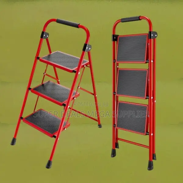 Foldable 3 Step Kitchen Ladder | Portable, Non-Slip, Easy Storage