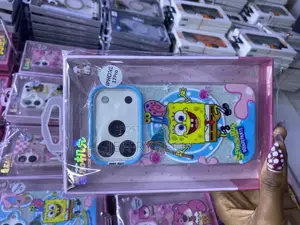 Grouer Spongebob Magsafe Case With Liquid Glitter for iPhone 16