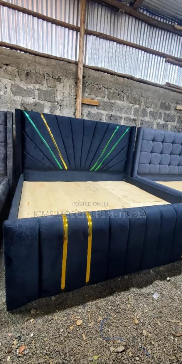 Chester Bed 5 by 6 Navy Blue - main view