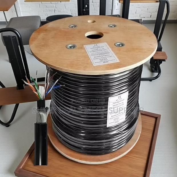 305m Cat 6 Outdoor Lan Cable Weatherproof Double Shielded Construction