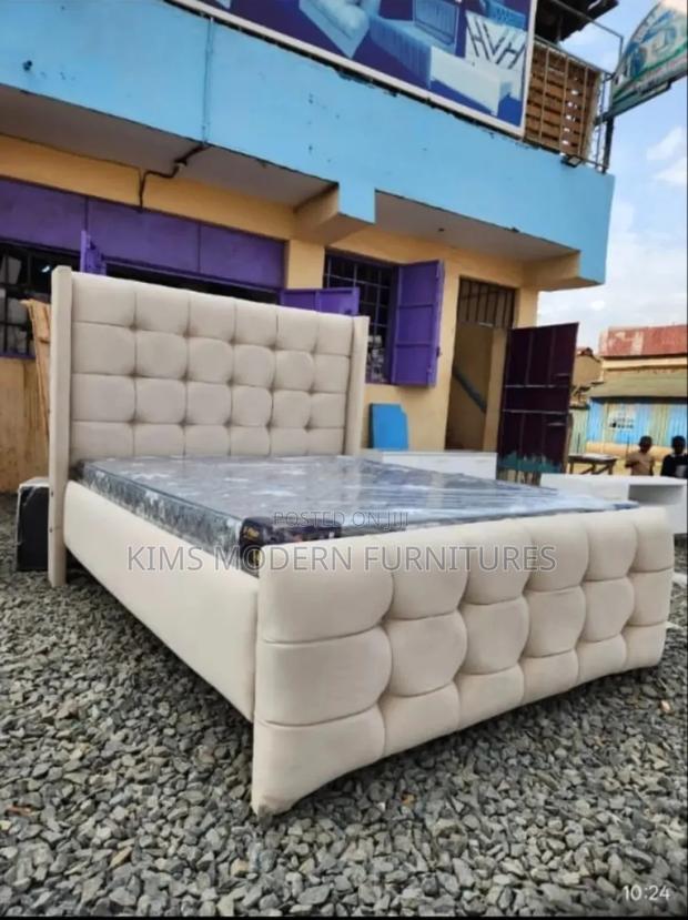 Modern Chester Bed Box Profile Soft Cream - main view