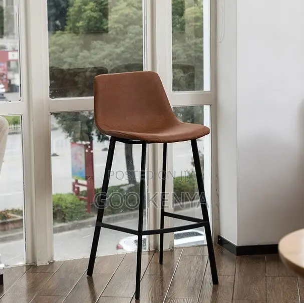 Home Counter Stool; Leather Counter Height Stool for Breakfast Bars