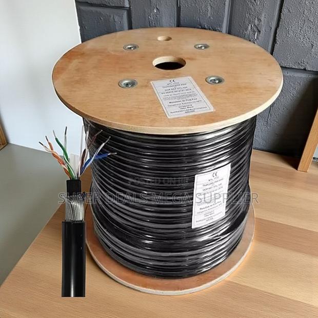 Durable 305m Outdoor Lan Cable Double Shielded Uv Proof Cat 6 Cable