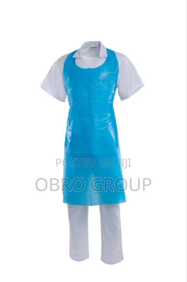 Disposable Plastic Aprons Blue - main view