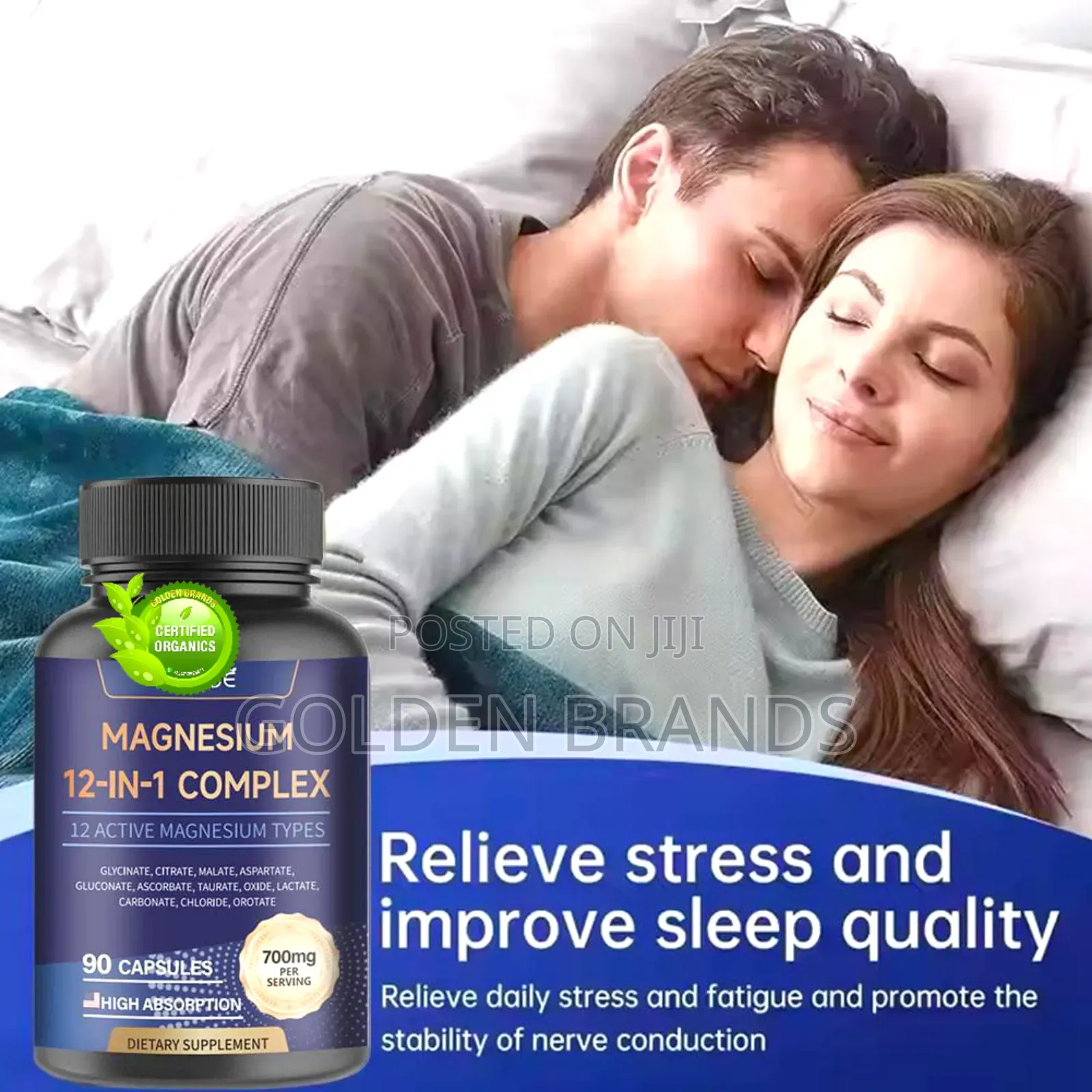 Magnesium Complex 12 In1 Relieve Nerve Stress, Muscle, Bone, Immune