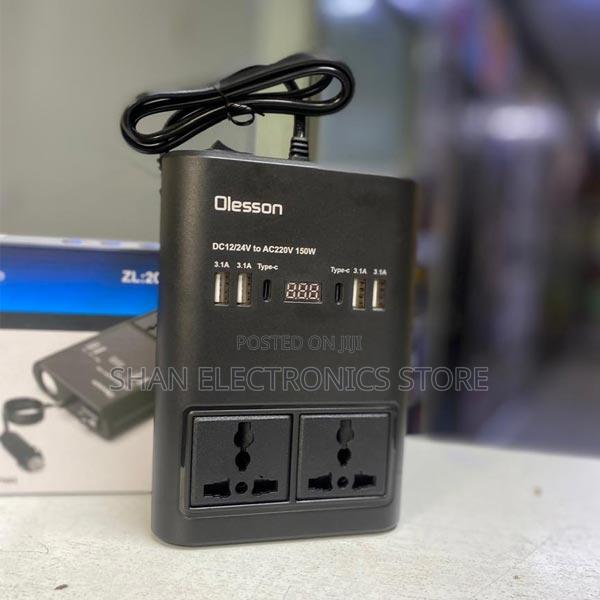 Car Power Inverter 150w Dc 12v to Ac 220v Converter Outlets 2 Usb