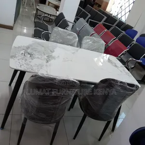 4-Seater Marble Dining Table Set