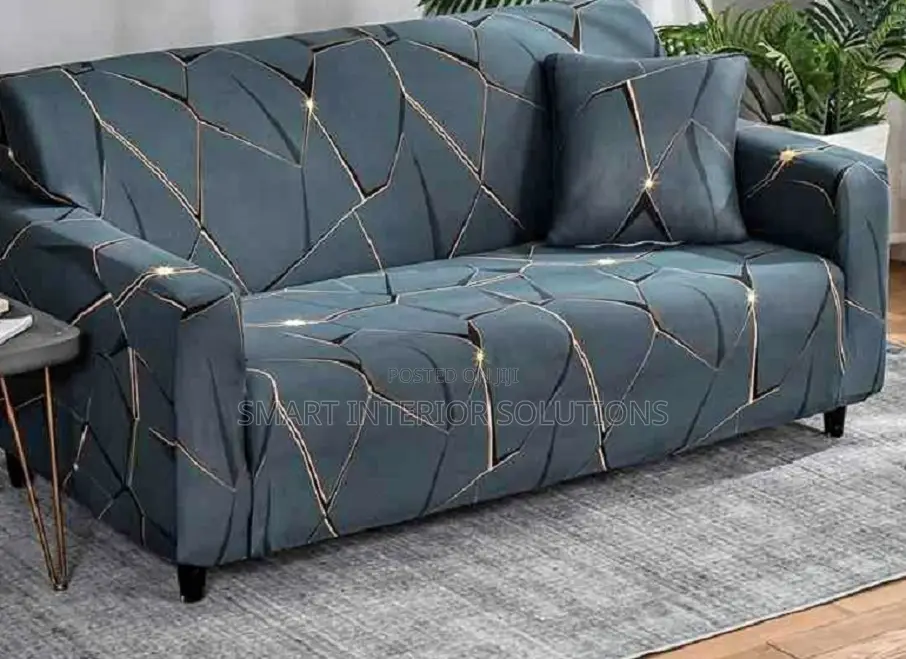 Grey Patterned Sofa Cover