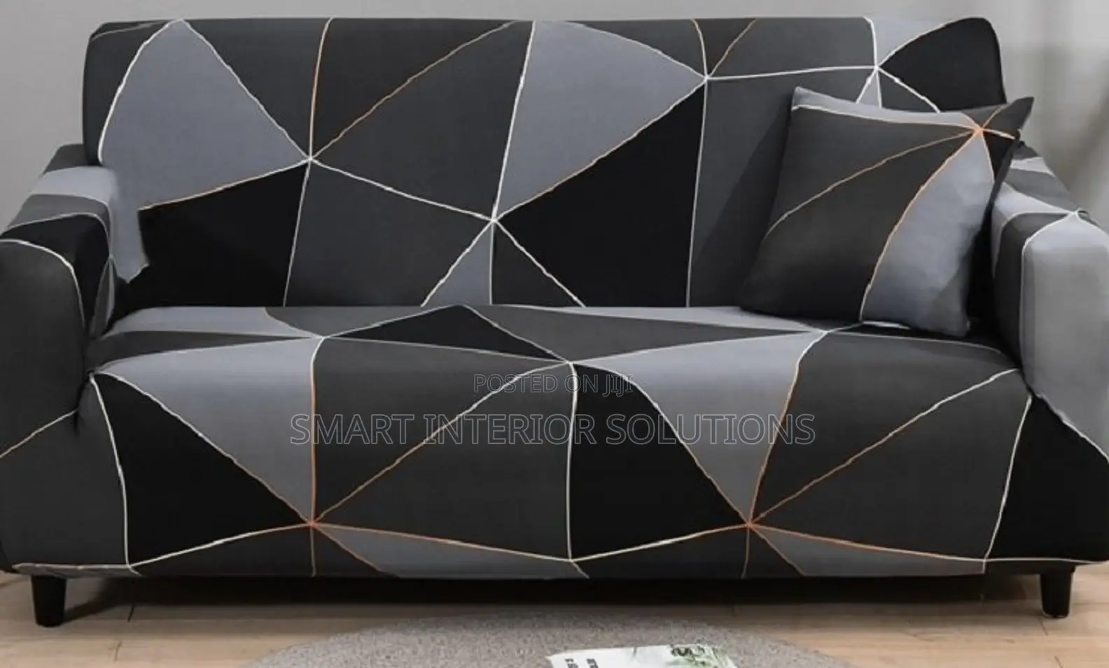 Dark Grey Floral Sofa Covers