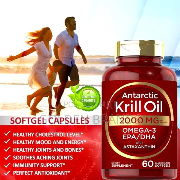 Antarctic Krill Oil 2000mg -Support Joints, Skin, Heart Immunity 60p
