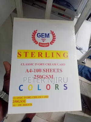 Gem Classic Ivory Cream Card A4 Size 250 Gsm 100 Sheets