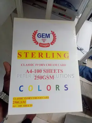 Gem Classic Ivory Cream Card A4 Size 250 Gsm 100 Sheets