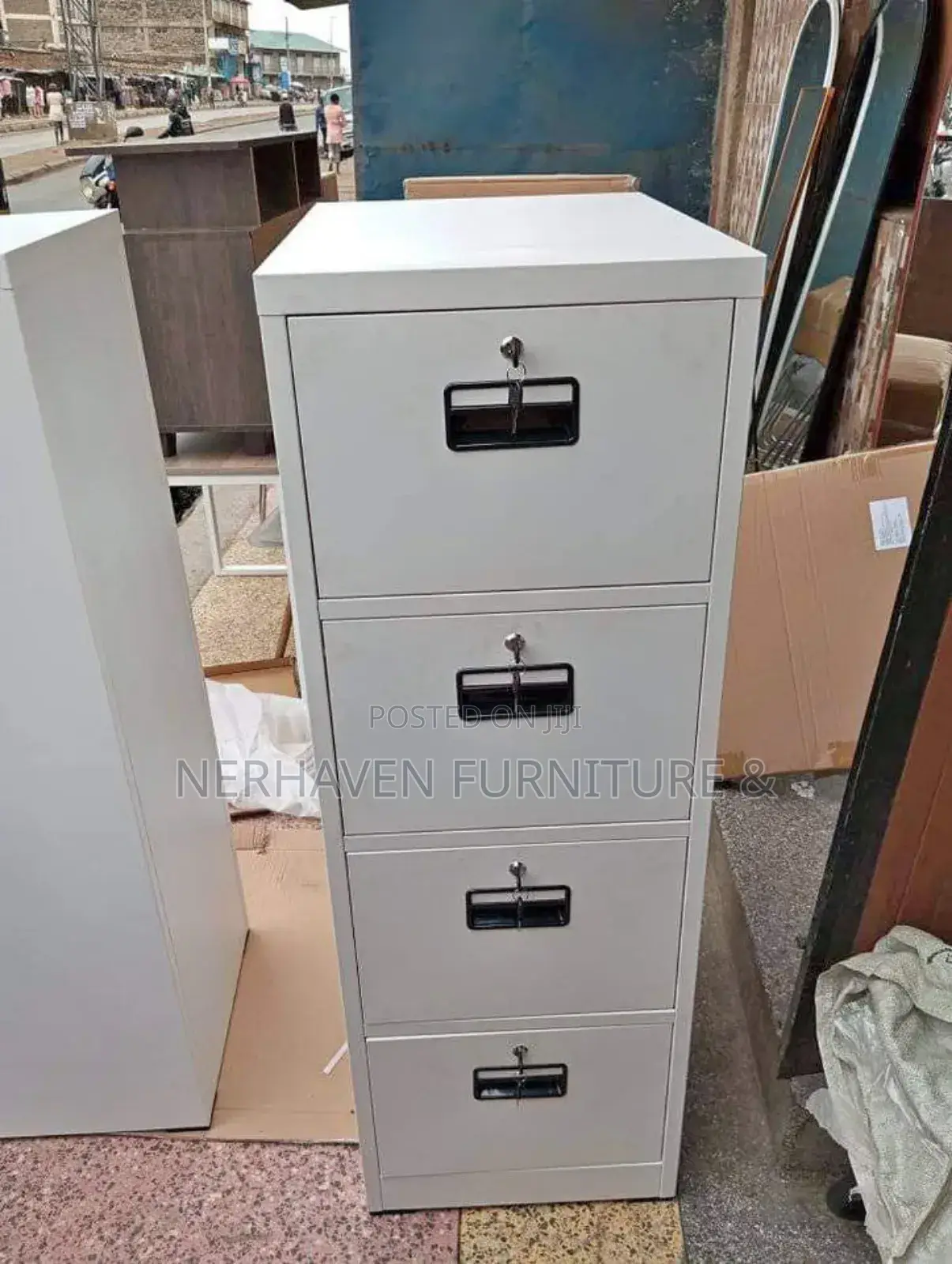 Modern Four Drawer Cabinet - Sturdy Steel Construction