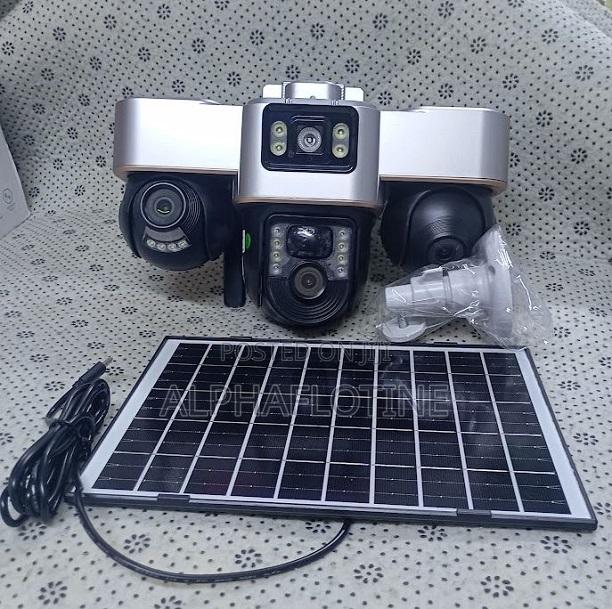 Solar-Powered Triple-Lens PTZ Camera Outdoor CCTV Camera