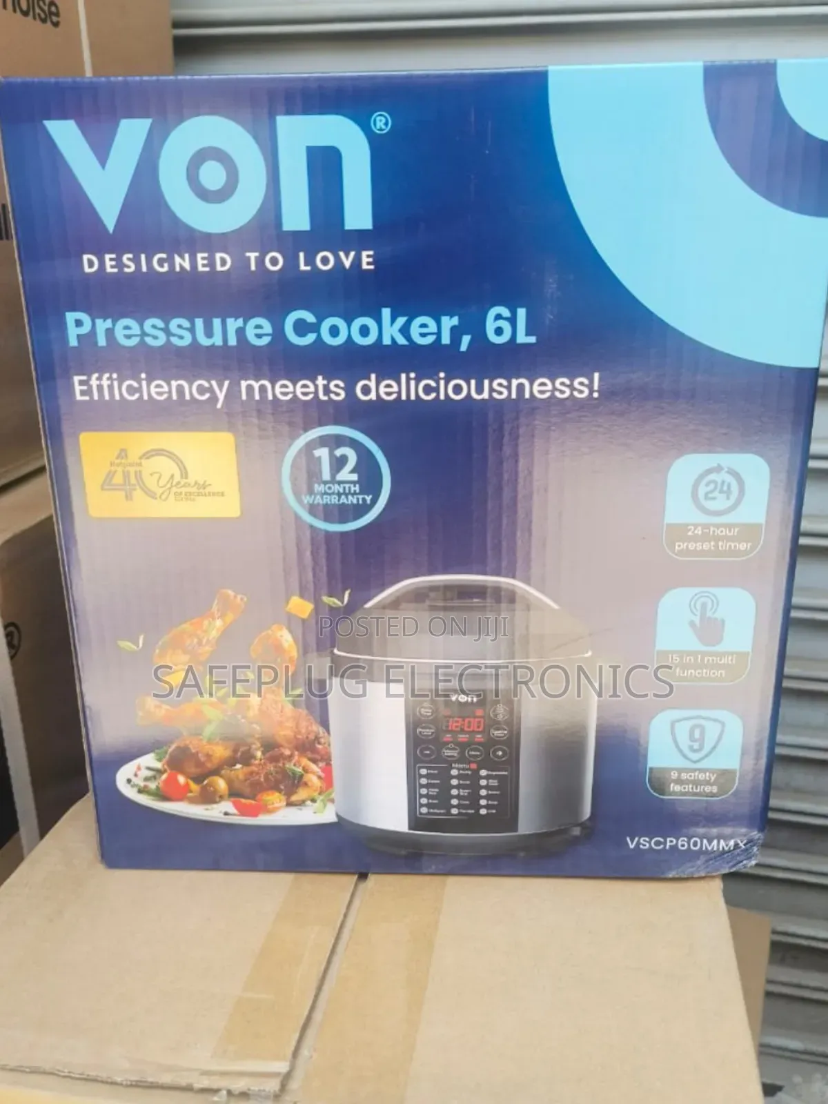 Von Pressure Cooker 6l | Auto-Shutoff | Perfect for Beans/Ugali"