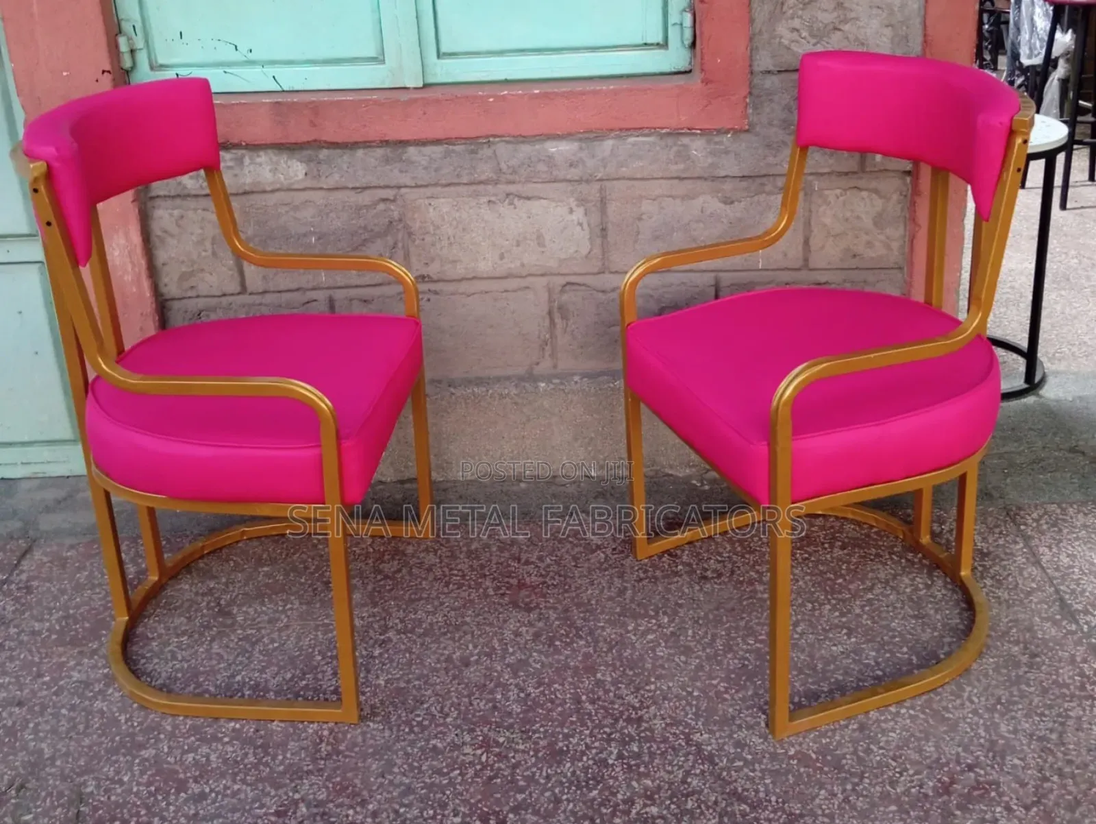 Wing Metal Armchair With Powdercoating Finish.