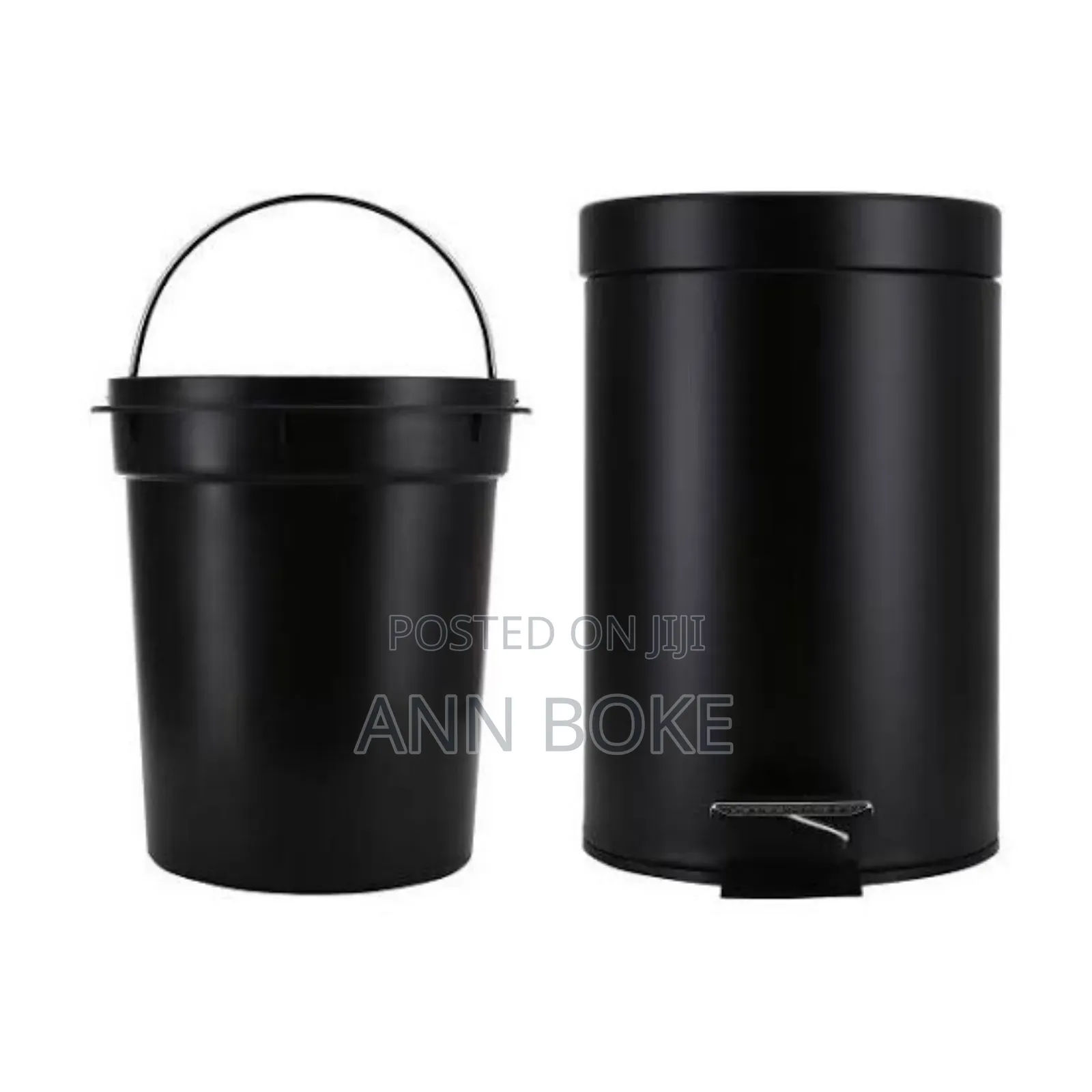*8.5 Litres Black Metallic Pedal Dustbin With Inner Removable