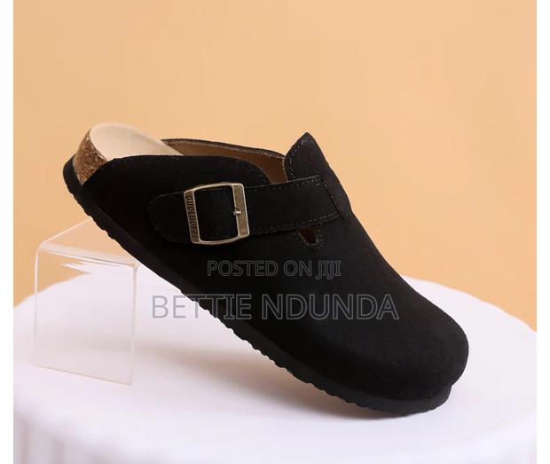 Classic Suede Buckle Clogs - thumbnail 4