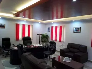 Red And White Slats For Vertical Office And House Window Blinds