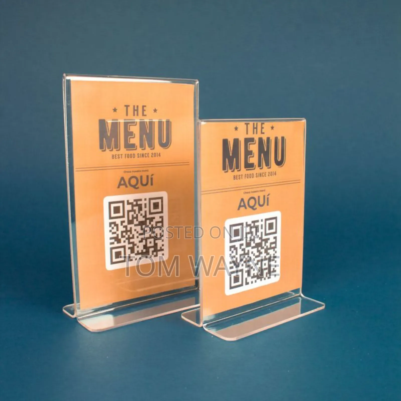 Transparent Menu Stands
