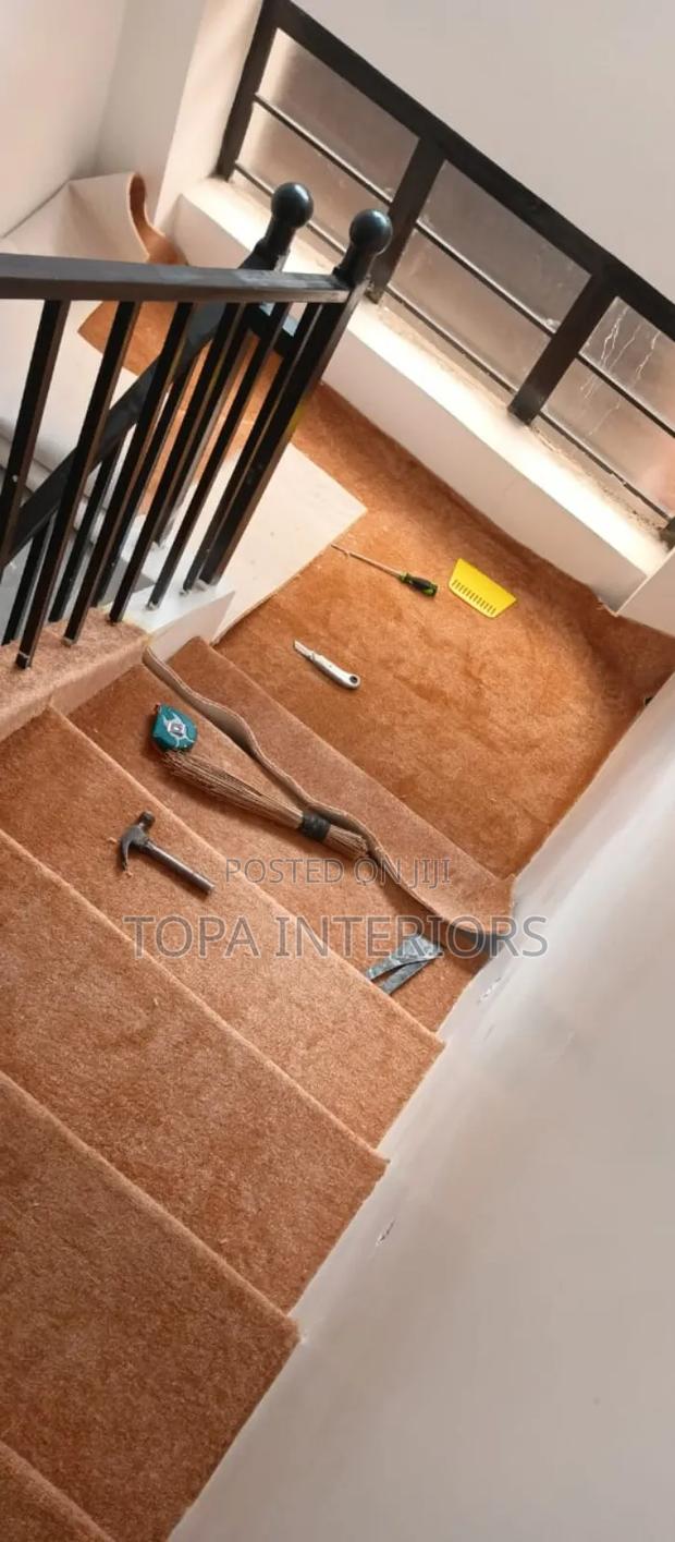 Thick Brown Stairs Wall to Wall Carpets to Prevent Slips - main view