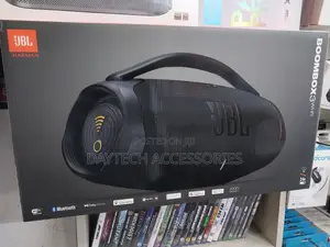The JBL Boombox 3 Wi-Fi Portable Speaker.