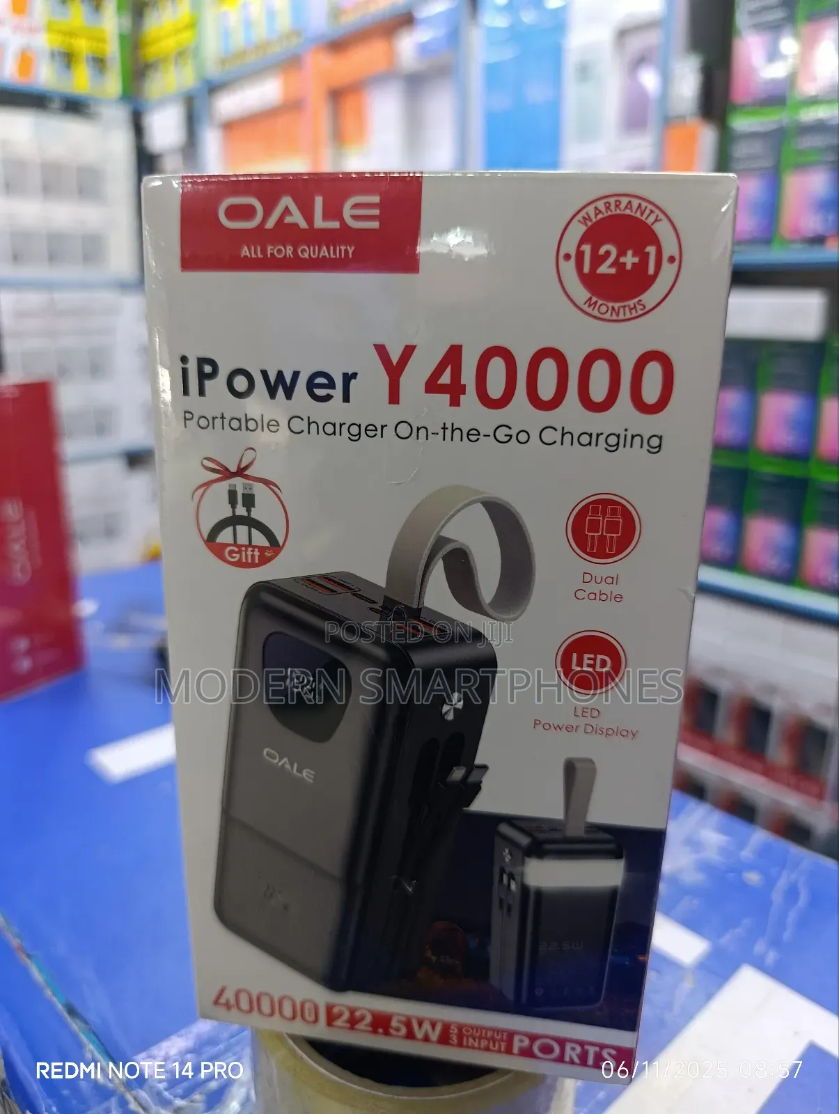 Oale 40000mah Portable Powerbank 22.5w Fast Charging Power Bank