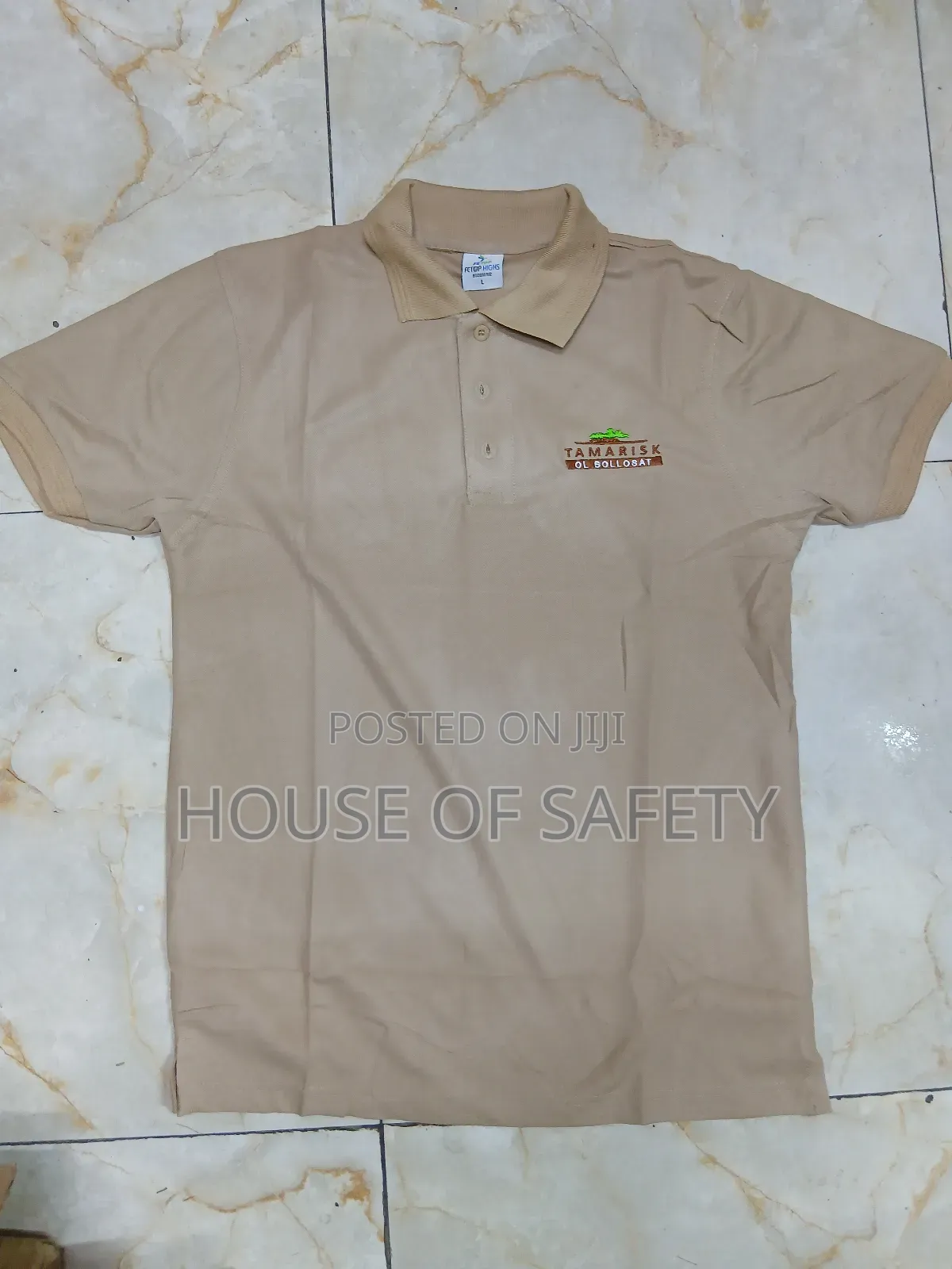 Polo T-Shirt Beige With Back and Front Branding