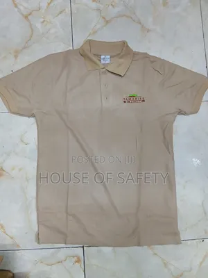 Polo T-Shirt Beige With Back and Front Branding